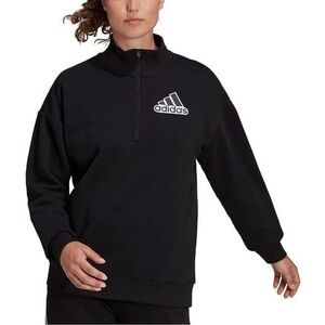 adidas Women's Essentials Half Zip Outlined Logo Sweatshirt SZ 1X